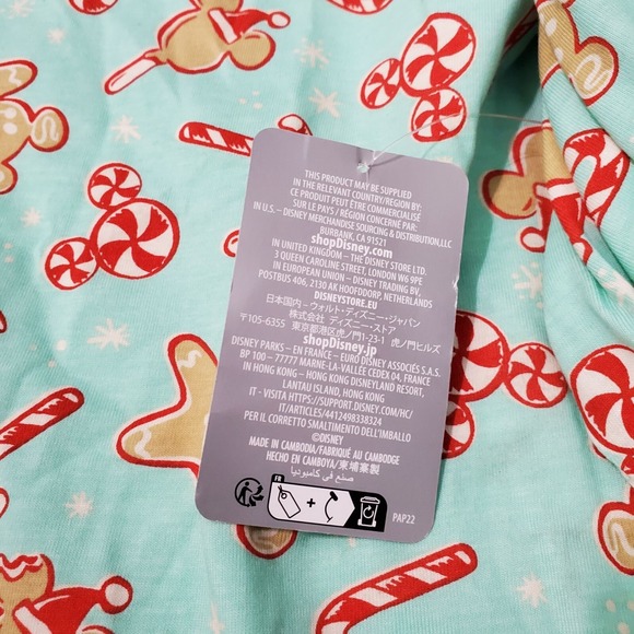 Disney Women Sleepwear 2x Blue Pajama Set Mickey Mouse Cookie All Over Print NWT - Picture 8 of 11